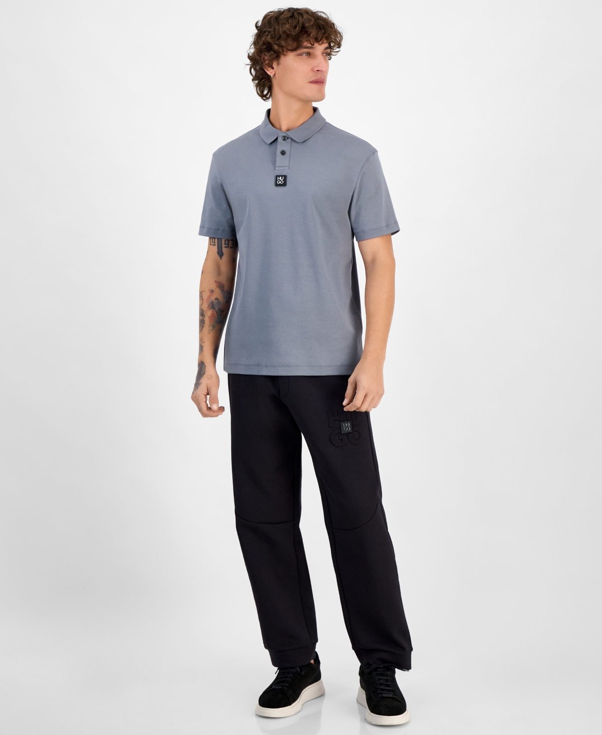Hugo Boss Hugo By  Men's Deabono_d Regular-fit Polo Shirt In Gray