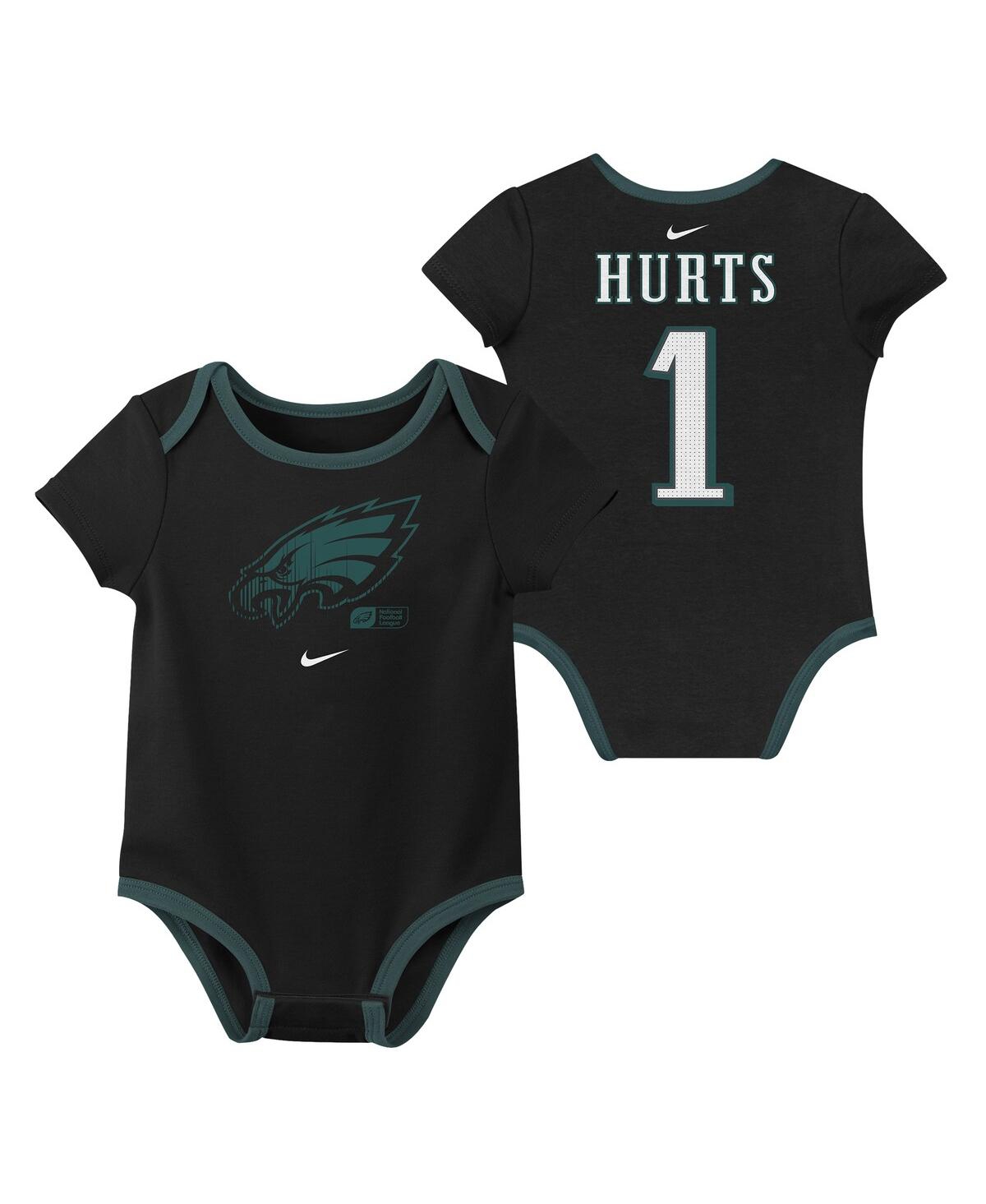 Shop Nike Baby Boys And Girls Jalen Hurts Philadelphia Eagles Name Number 3-pack Bodysuit Set In Green