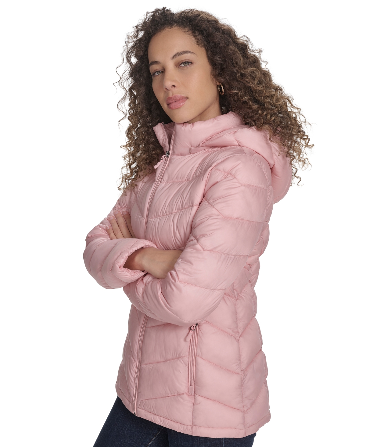 Shop Charter Club Women's Packable Hooded Puffer Coat, Created For Macy's In Pink Sand