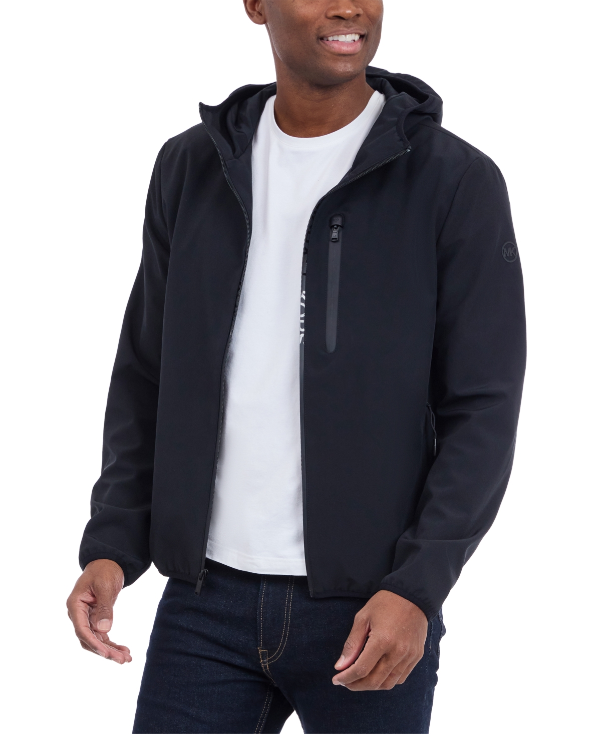 Michael Kors Men's Hooded Soft Shell Jacket In Black