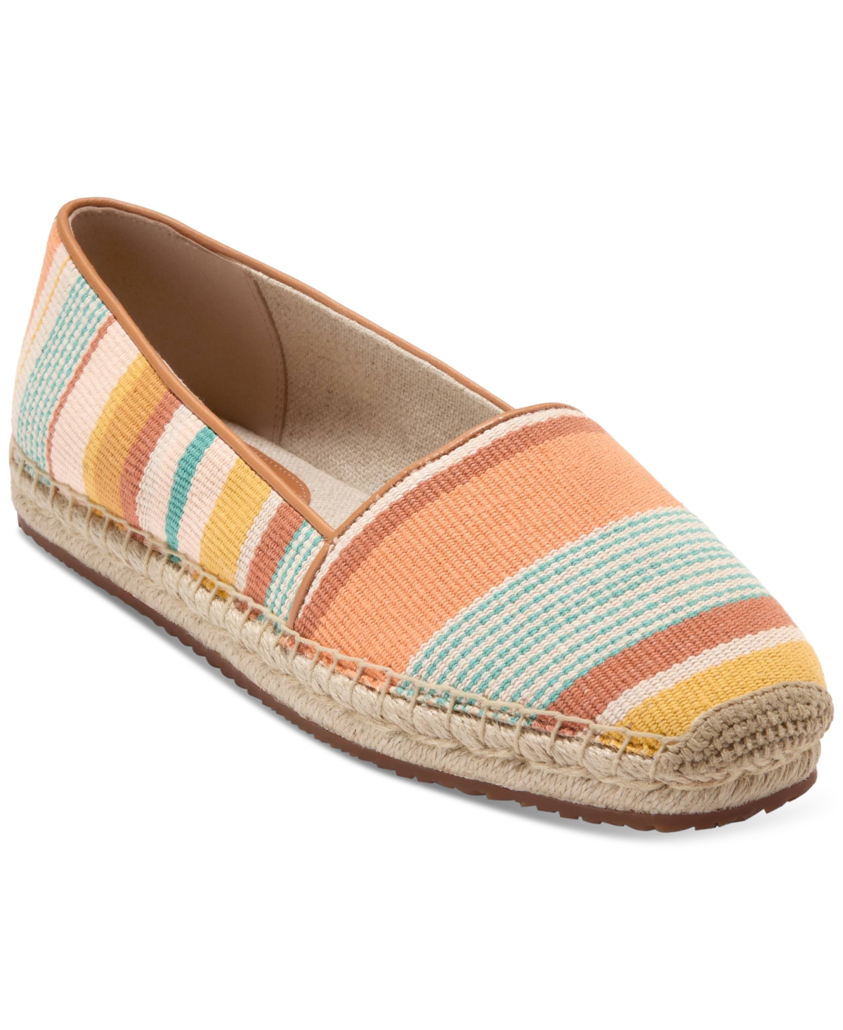 Cole Haan Women's Cloudfeel Keely A-line Espadrilles In Riviera Striped Canvas,biscuit Leather