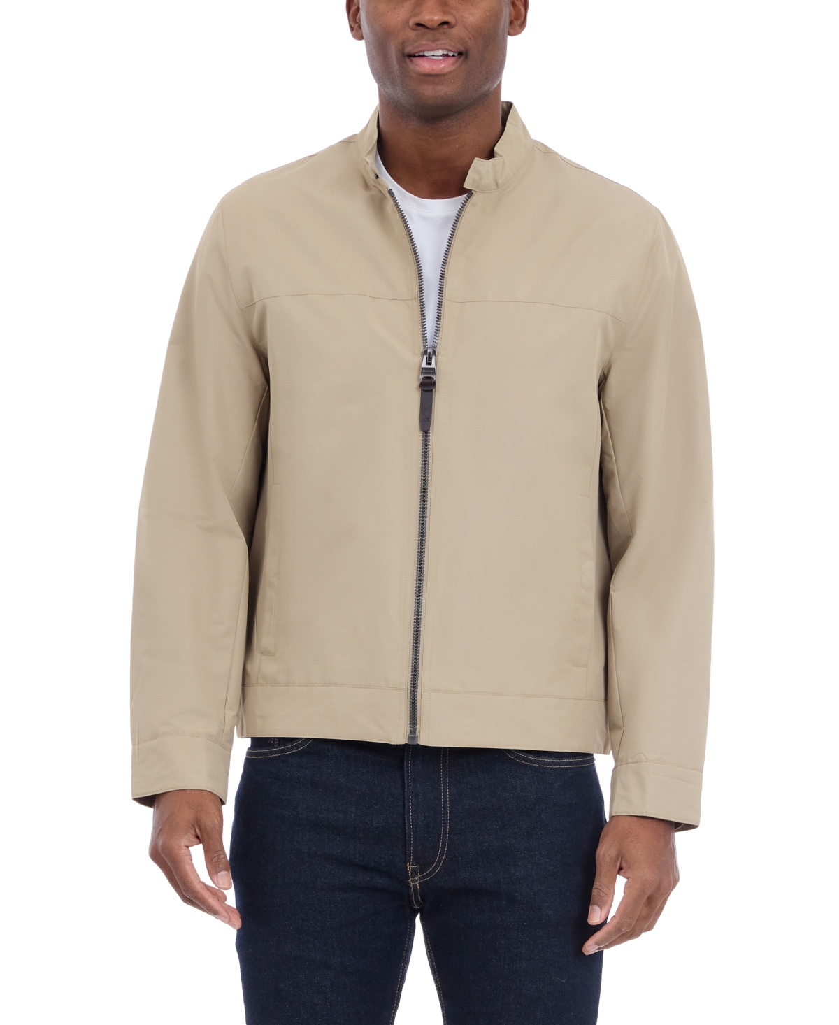 Michael Kors Men's Lightweight Moto Jacket In Khaki