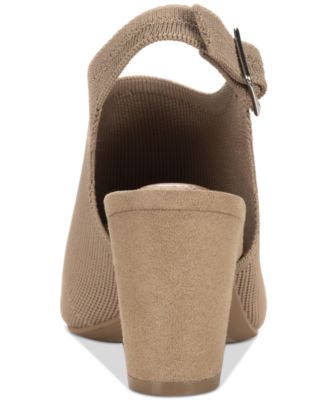 Women's Peyyton Slingback Knit Dress Block Heel Shooties, Exclusively at Macy's