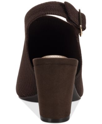 Women's Peyyton Slingback Knit Dress Block Heel Shooties, Exclusively at Macy's