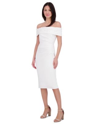 Women's Embellished Off-Shoulder-Neck Sheath Dress