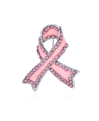 Open Heart Enamel Crystal Brooch Pin Awareness Ribbons