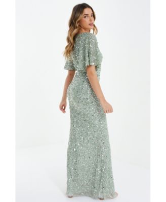 Женское макси-платье Quiz с блестками и крыльями летучей мыши