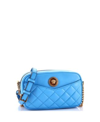 Pre-Owned Versace Small Medusa Icon Front Slip Pocket Camera Bag Quilted Leather 131890₽