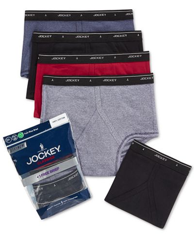 Jockey 4 Pack Cotton Full Rise Briefs +1 Bonus Pair