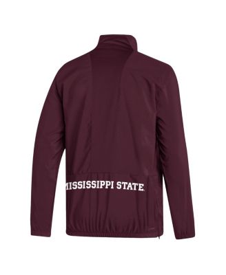 Мужская темно-бордовая куртка Adidas Mississippi State Bulldogs AEROREADY на молнии