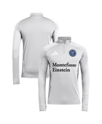 adidas - Men's Silver New York City FC 2025 Quarter-Zip Long Sleeve Training Top