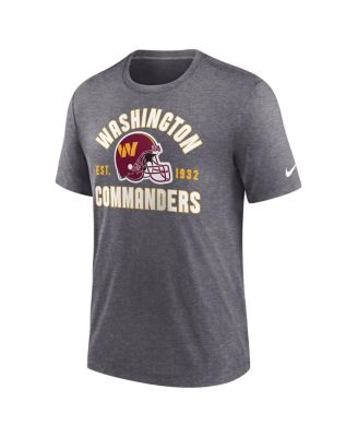 Мужская трехслойная футболка Nike Heather Charcoal Washington Commanders Helmet