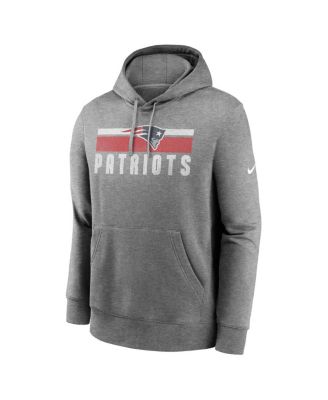 Флисовый пуловер с капюшоном Nike для мужчин Heather Charcoal New England Patriots Club