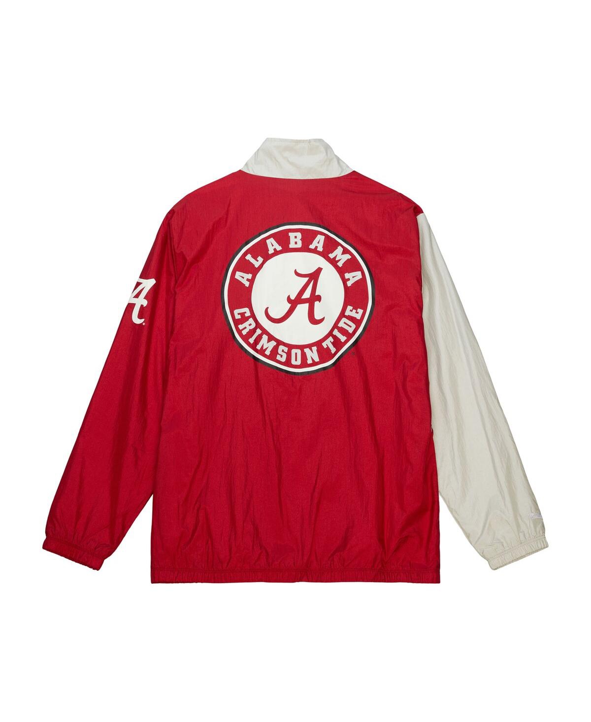 Mitchell & Ness Men's Crimson/cream Alabama Crimson Tide Arched Retro Lined Full-zip Windbreaker Jacket In Crimson,cream