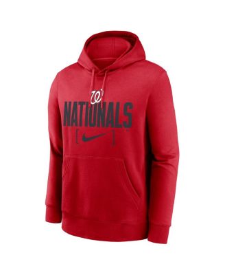 Men's Red Washington Nationals Club Slack Pullover Hoodie