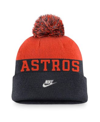 Мужская темно-синяя вязаная шапка Nike Houston Astros Rewind Peak с манжетами и помпоном
