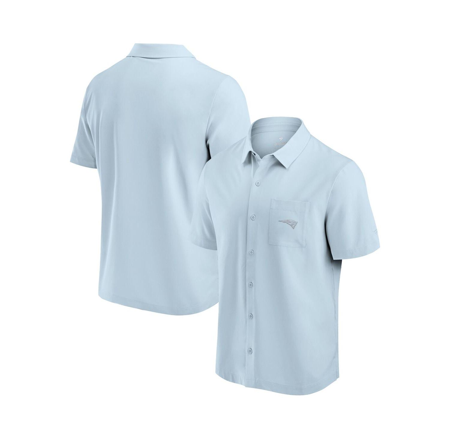 Men's Light Blue New England Patriots Front Office Button-Up Shirt