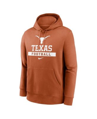 Флисовый пуловер с капюшоном Nike Men's Texas Orange Texas Longhorns Football Stack Club