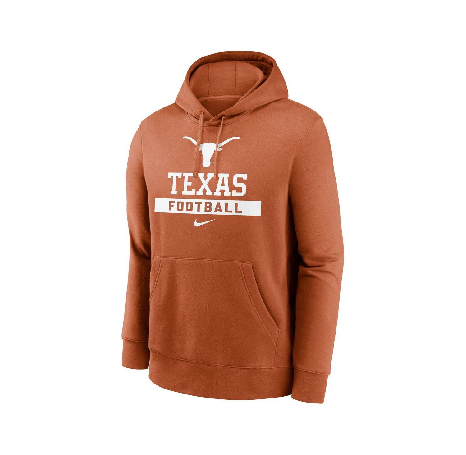 Men's Texas Orange Texas Longhorns Football Stack Club Fleece Pullover Hoodie
