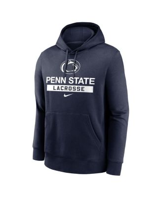 Мужская толстовка Nike Navy Penn State Nittany Lions, флисовый пуловер с набивным рисунком для игры в лакросс, с капюшоном