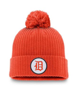 Nike - Men's Orange Detroit Tigers Cooperstown Collection Patch Cuffed Knit Hat with Pom