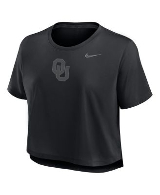 Женская черная укороченная футболка Nike Oklahoma Sooners Performance от Nike