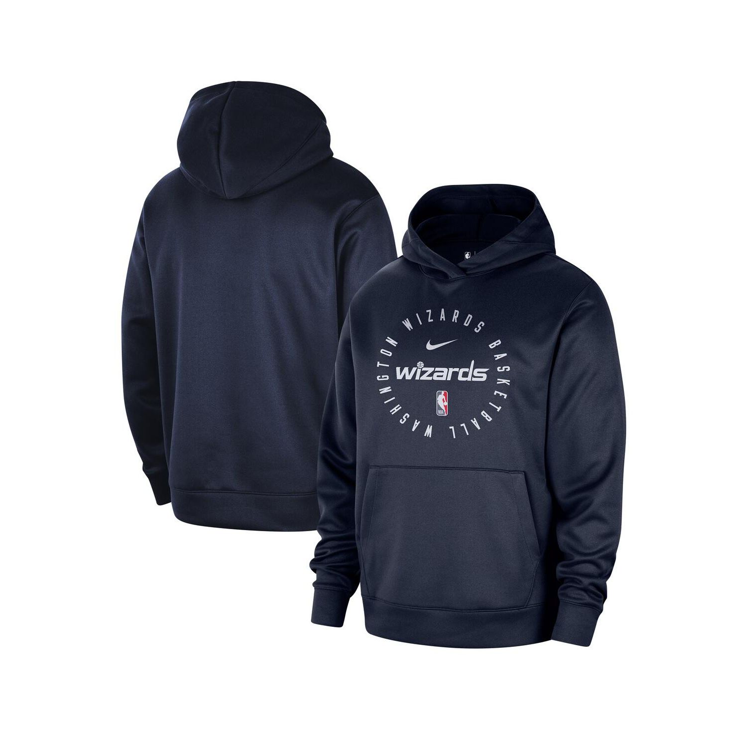 Men's Navy Washington Wizards 2024/25 Spotlight On-Court Practice Performance Pullover Hoodie