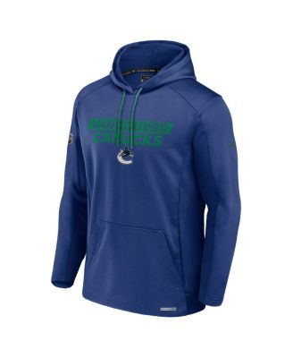 Men's Blue Vancouver Canucks Authentic Pro Rink Fleece Pullover Hoodie