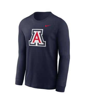 Мужская футболка Nike с длинным рукавом и основным логотипом Arizona Wildcats темно-синего цвета от Nike