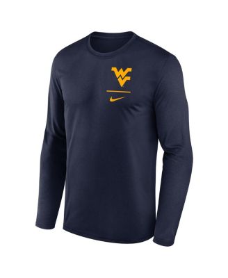 Мужская футболка Nike Navy West Virginia Mountaineers Primary Stack Legend с длинным рукавом