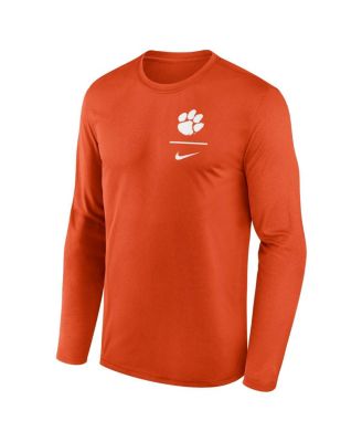 Мужская оранжевая футболка Nike Clemson Tigers Primary Stack Legend с длинным рукавом