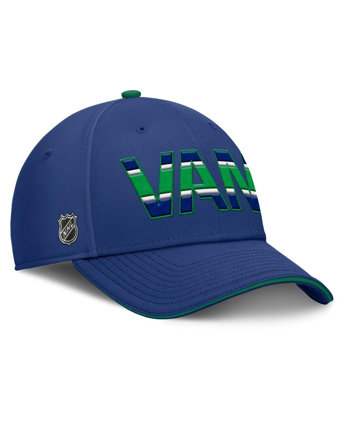 Fanatics Men's Blue/green Vancouver Canucks Authentic Pro Rink Team Code Flex Hat In Blue,green