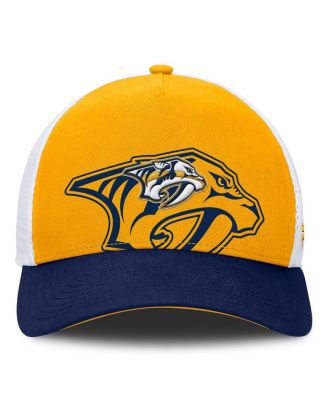 Мужская золотая / темно-синяя кепка Fanatics Nashville Predators Authentic Pro с регулируемой оправой A-Frame Rink