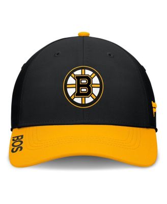 Мужская черно-золотая бейсболка Fanatics Authentic Pro Rink Flex от Boston Bruins