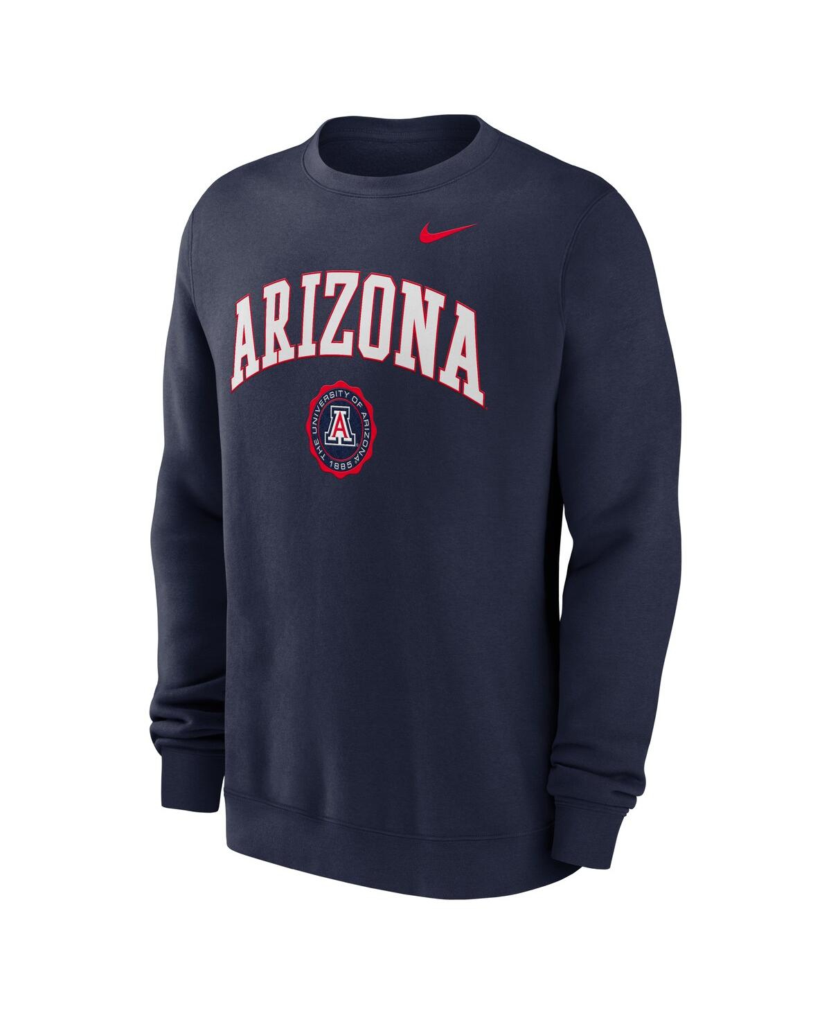 Nike Men's Navy Arizona Wildcats Arched Seal Pullover Sweatshirt In Blue