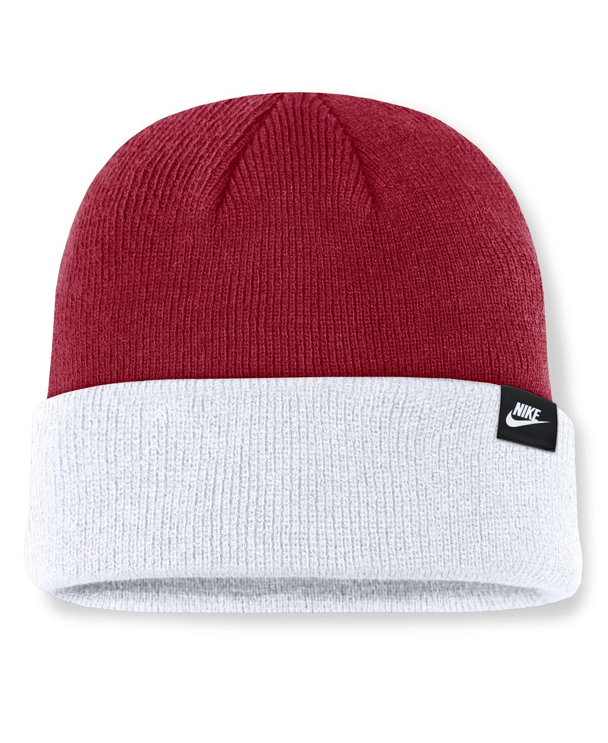 Nike Men's Crimson/white Oklahoma Sooners Legacy Terra Cuffed Knit Hat In Crimson,white