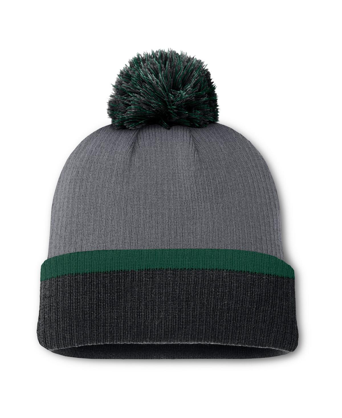 Fanatics Women's Charcoal Minnesota Wild Cuffed Knit Hat With Pom In Charcoal