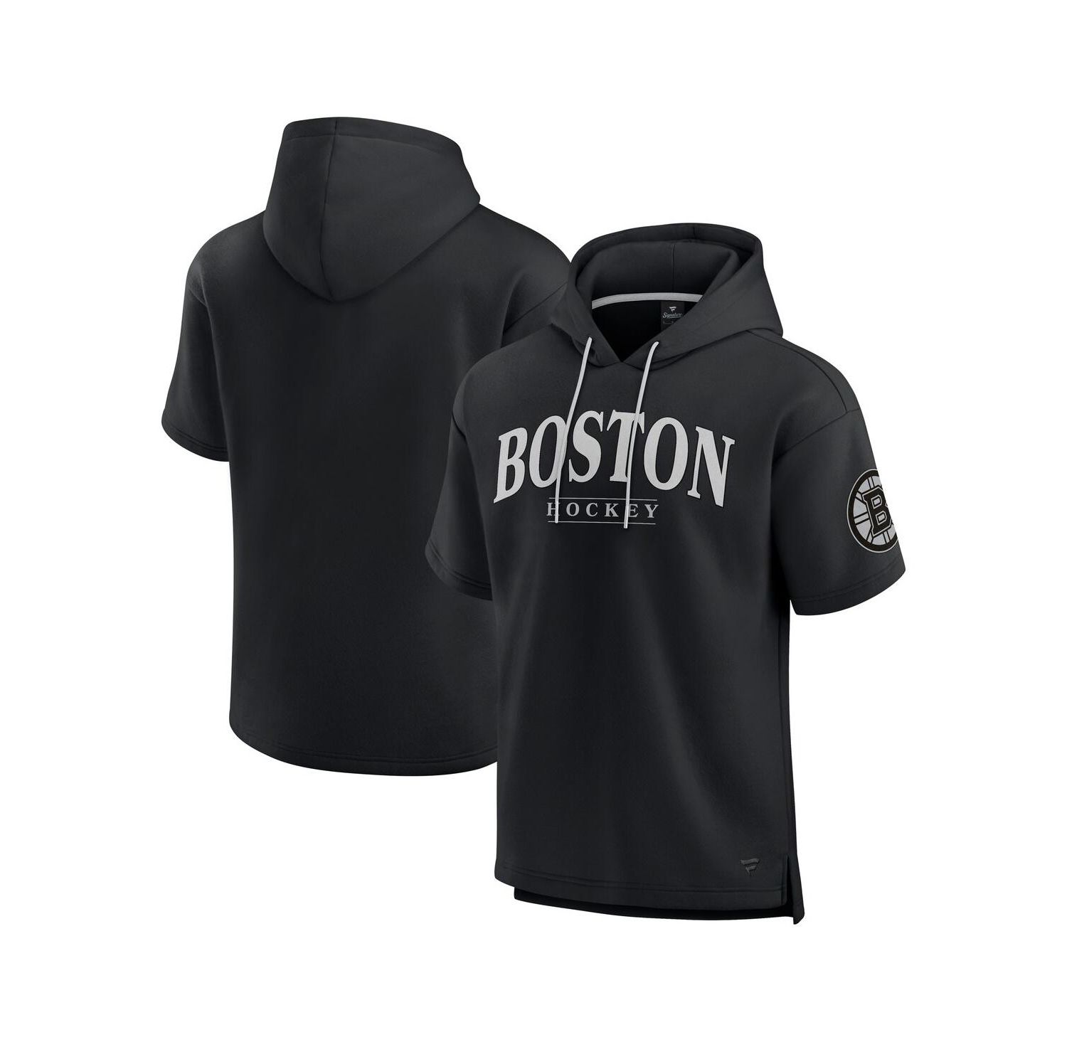 Men's Black Boston Bruins Elements Ready Short Sleeve Pullover Hoodie