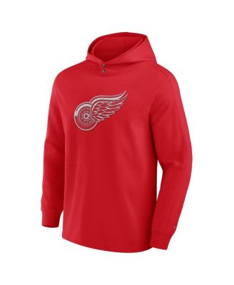 Мужская красная футболка с капюшоном Fanatics Detroit Red Wings Elements Blaze Tri-Blend с длинным рукавом