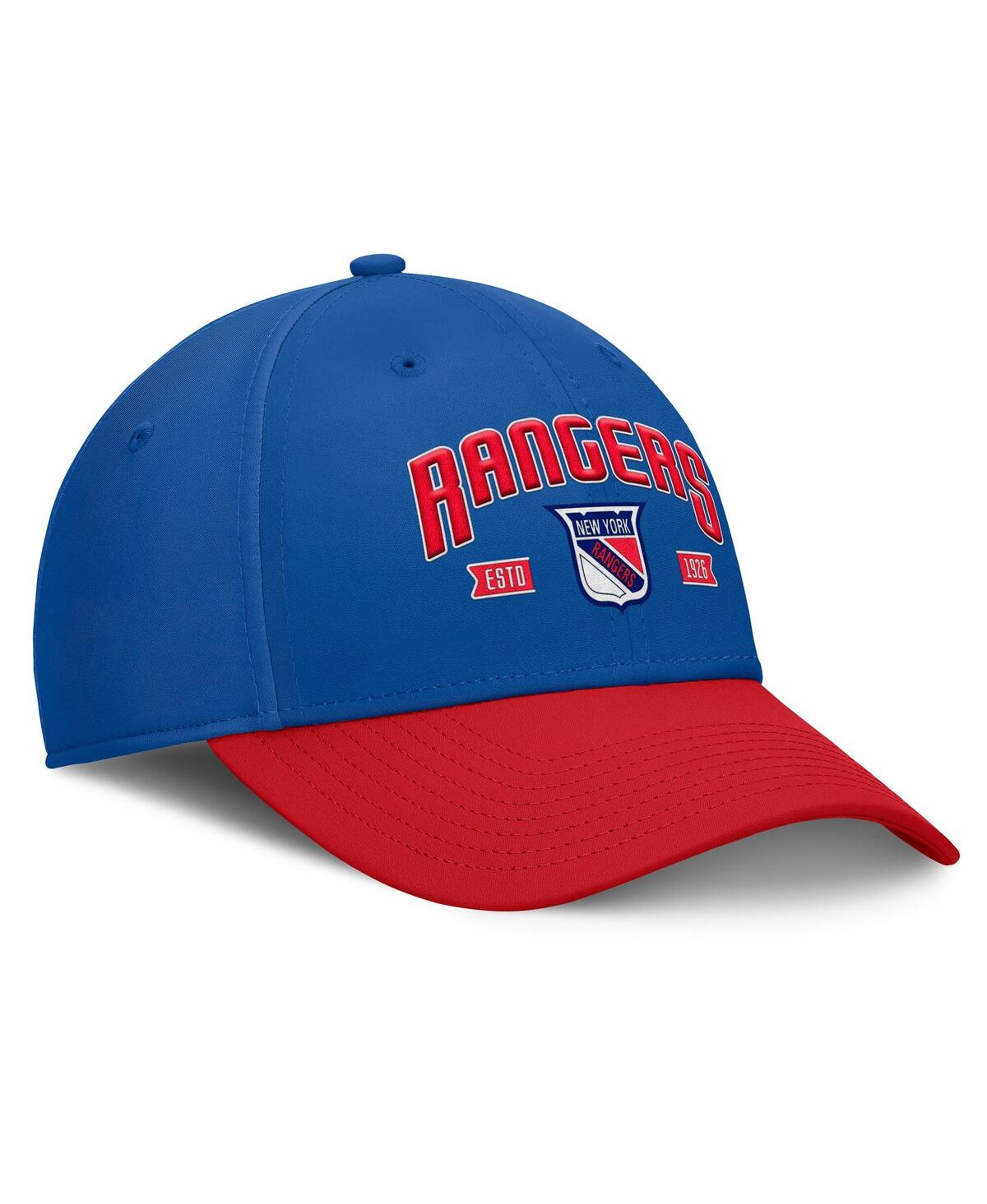 Fanatics Men's Blue/red New York Rangers Heritage Captain Flex Hat In Blue,red