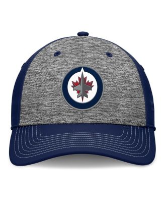 Мужская серая /темно-синяя кепка Fanatics Winnipeg Jets Fundamental Flex с верхней полкой в 2 тона