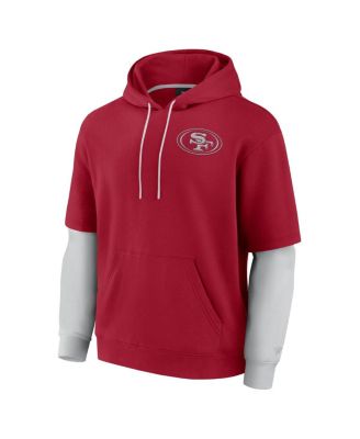 Men's and Women's Scarlet San Francisco 49ers Sleek Elements Pullover Hoodie