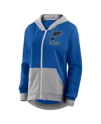 Женская спортивная толстовка синего цвета с логотипом St. Louis Blues Hit It French Terry на молнии