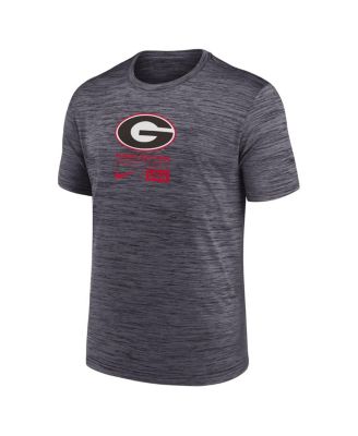 Men's Charcoal Georgia Bulldogs Campus Center Block Velocity Performance T-Shirt