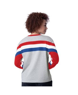 Модный топ с длинными рукавами в цветоблок от Starter Women's Heather Grey Philadelphia Phillies Triple A