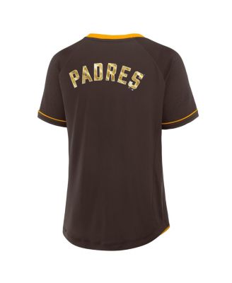 Women's Brown San Diego Padres League Diva Star Raglan V-Neck T-Shirt
