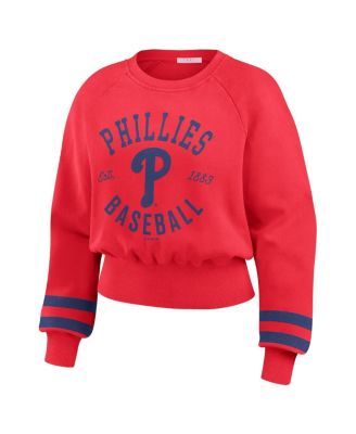 Носить красные женщин Эрин Эндрюс Филадельфия Филлис винтажный укороченный пуловер толстовка