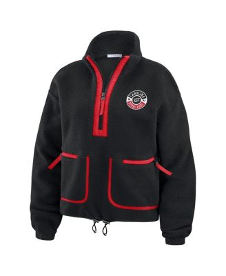 Women's Black Carolina Hurricanes Polar Fleece Half-Zip Jacket
