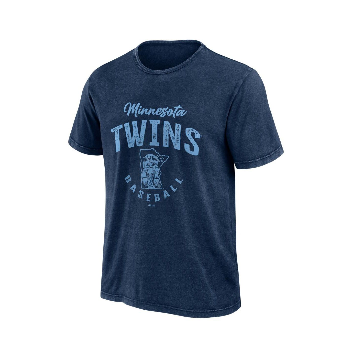 Мужская футболка Fanatics Navy Minnesota Twins Cooperstown Collection Washed — фото 2