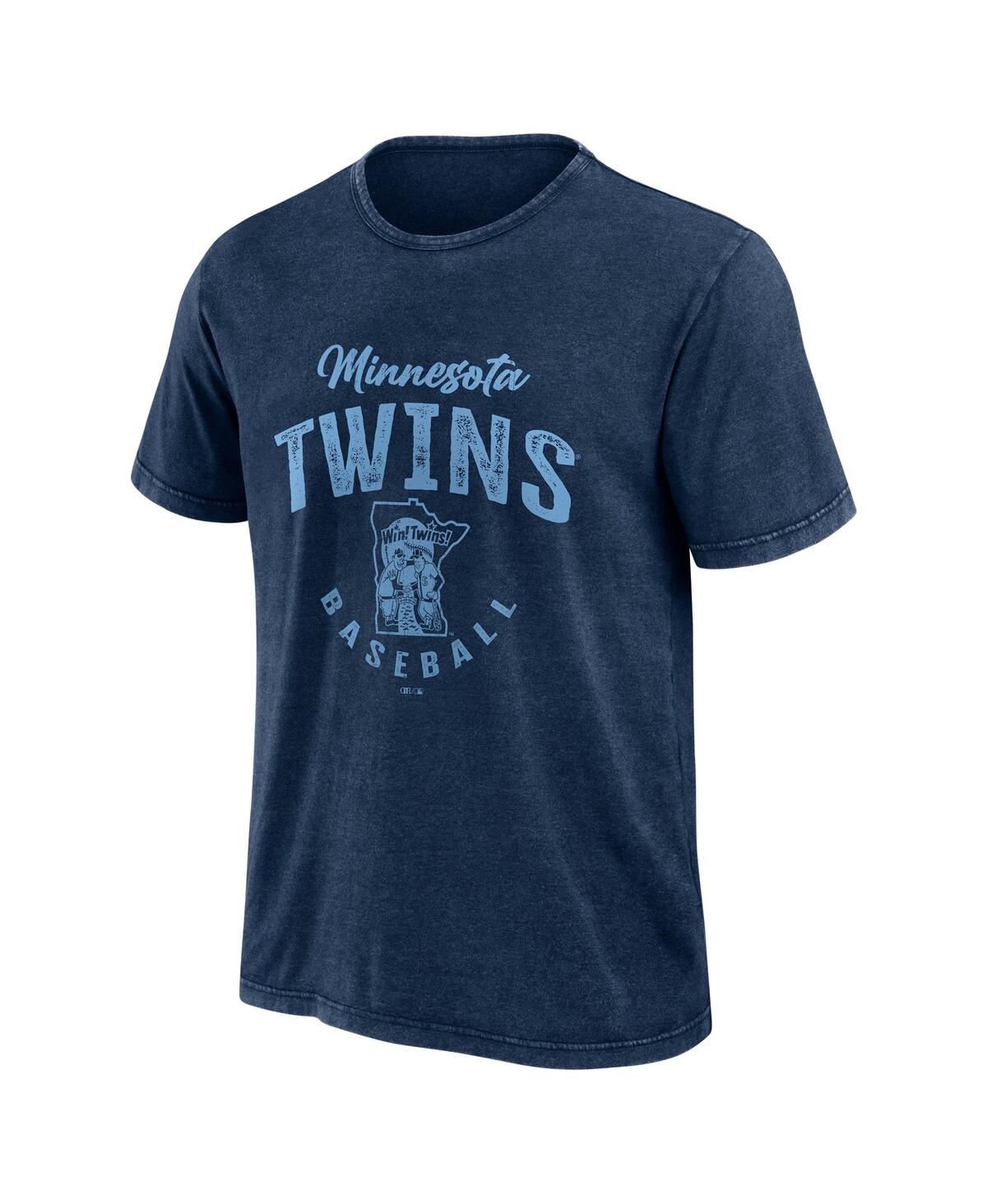 Fanatics Men's Navy Minnesota Twins Cooperstown Collection Washed T-shirt In Navy